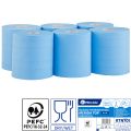 Ręczniki papierowe w roli MERIDA TOP CENTER PULL MAXI, niebieskie, średnica 18,4 cm , długość 158 m, dwuwarstwowe, zgrzewka 6 rolek